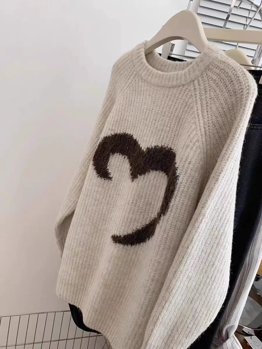 Mid-length Sweater Thickened European Style Loose And Lazy Style YM1858