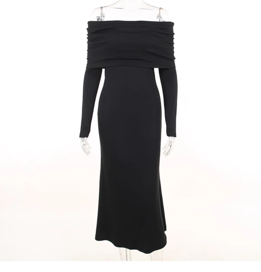 vintage long sleeve maxi dress YM742