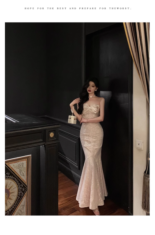 Shiny Sequin Lace Prom Dress Mermaid Evening Dress YM1664