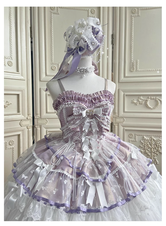 Purple Fantasy Lolita Evening Dress Birthday Adult Ceremony Short Lolita Princess Dress YM2156