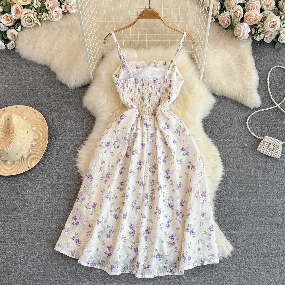 Summer Seaside Holiday Waist A-line Dress , YM245