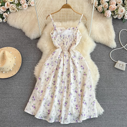 Summer Seaside Holiday Waist A-line Dress , YM245