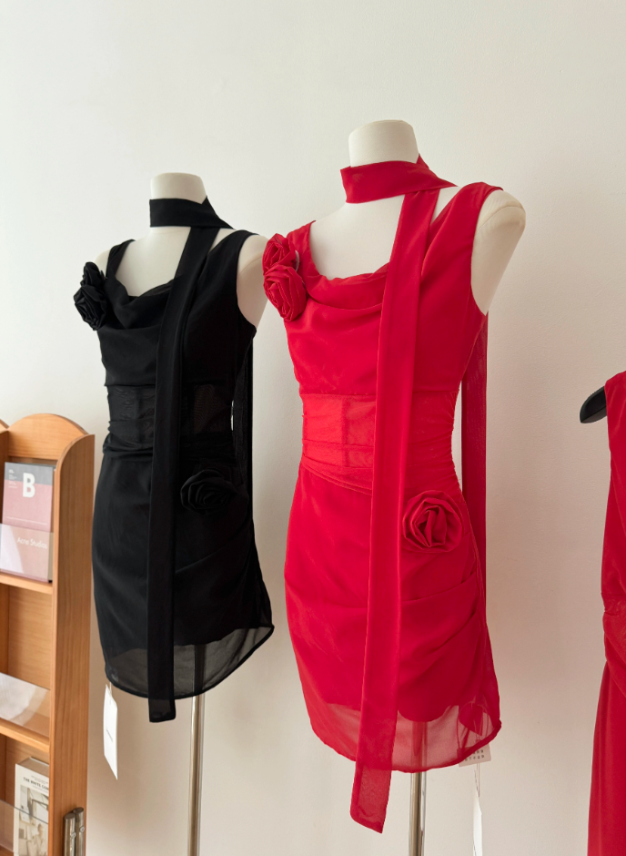 Sexy Suspender Dress Sheath Cocktail Dress YM1790