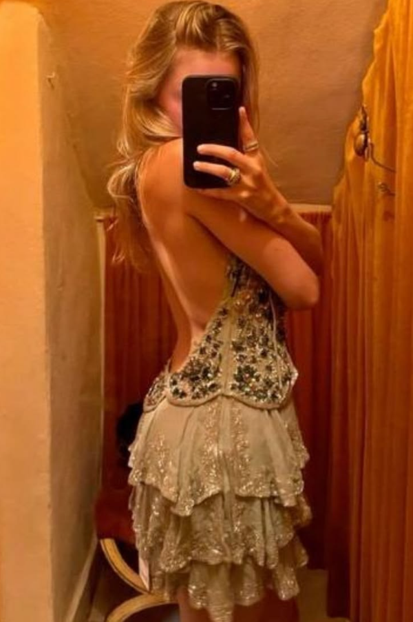 Sparkly Soft Green Sequins Ruffled Spaghetti Straps A-Line Short Prom Dress Cocktail Dress YM2501