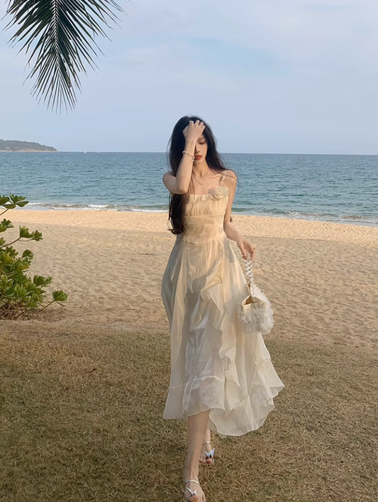 Elegant Women's Suspender Dress Long Party Dress YM1747