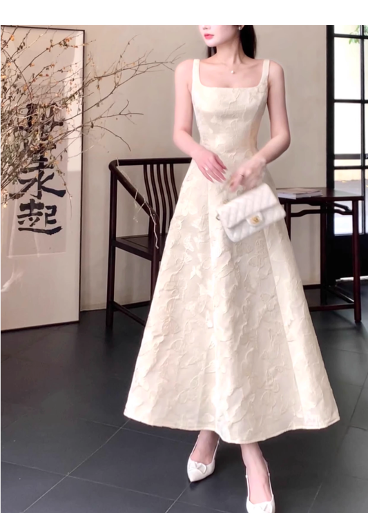 Vintage Birthday Dress Classy Satin A Line Prom Dress YM1701