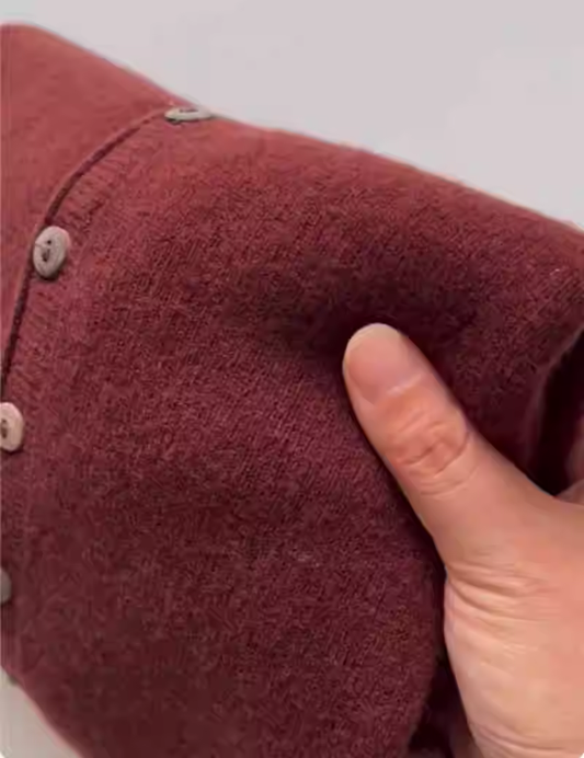 Burgundy hooded cardigan retro sweater YM1896