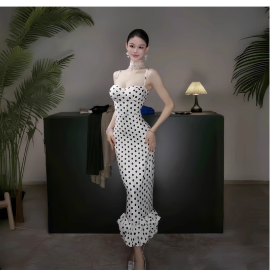 Pretty Spaghetti Straps Sheath Long Party Dress White Vacation Dress YM2202