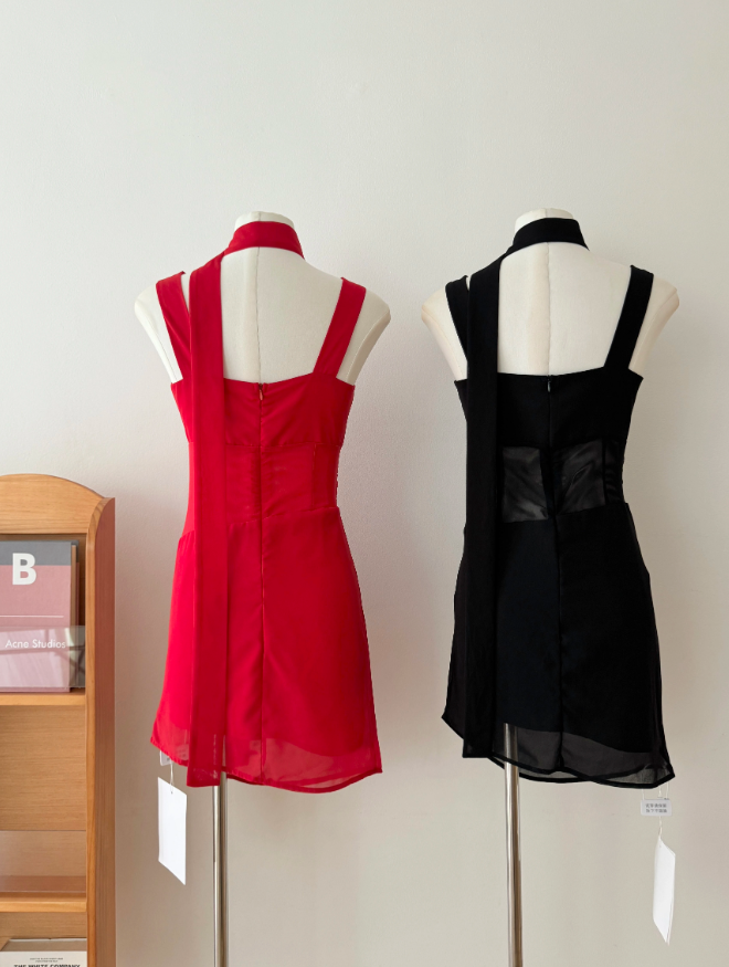 Sexy Suspender Dress Sheath Cocktail Dress YM1790