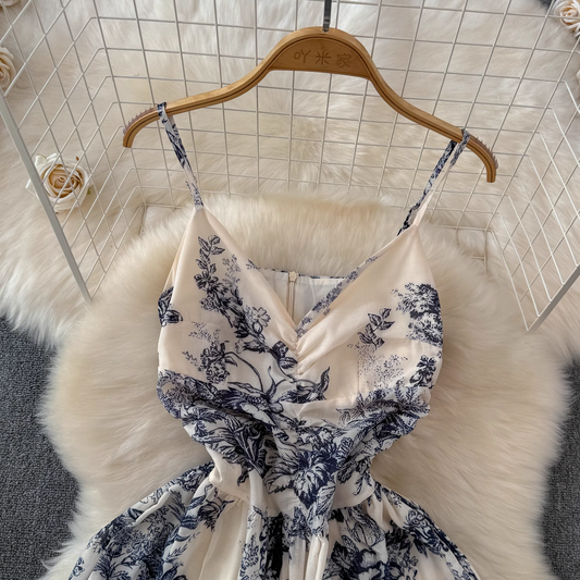 A-line V Neck Vacation Dress YM1419