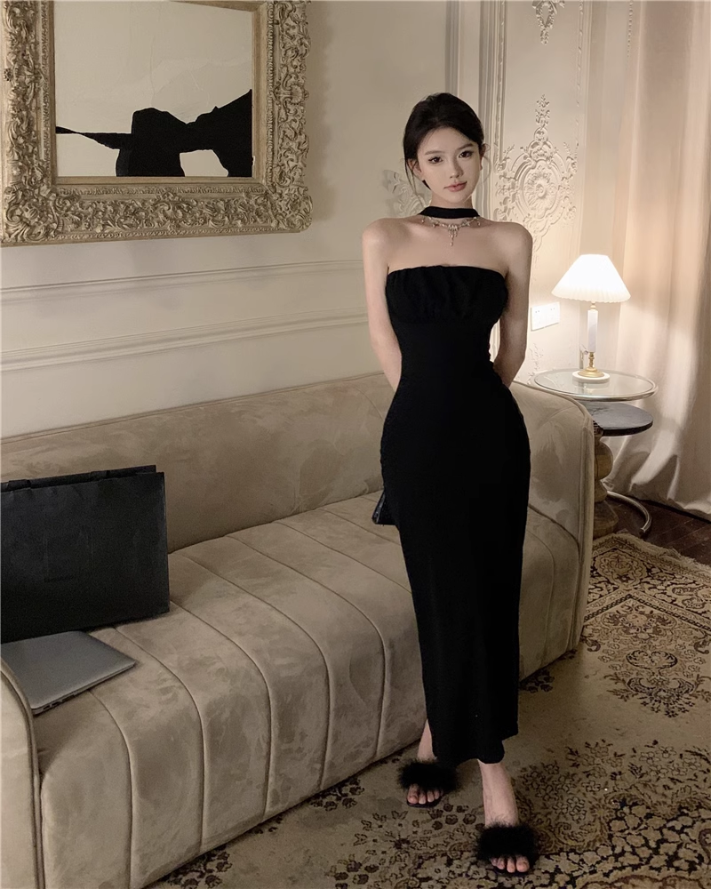 Backless Black Dress YM1535