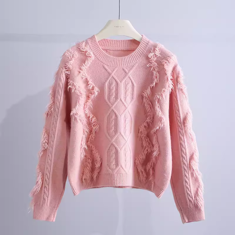 women's tassel twist sweater YM650