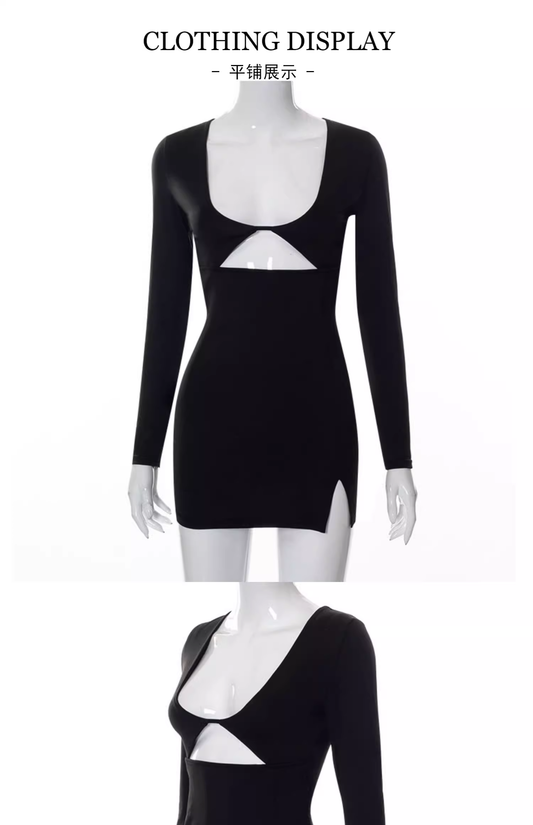 sexy hollow casual long sleeves dress YM462