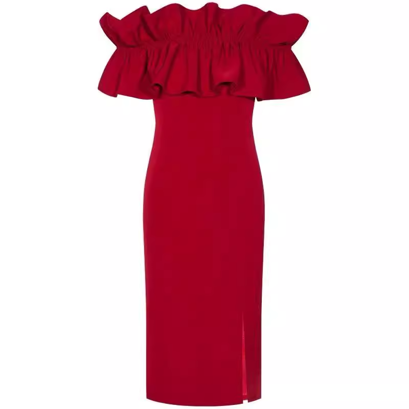 Off The Shoulder Red Dress YM1230