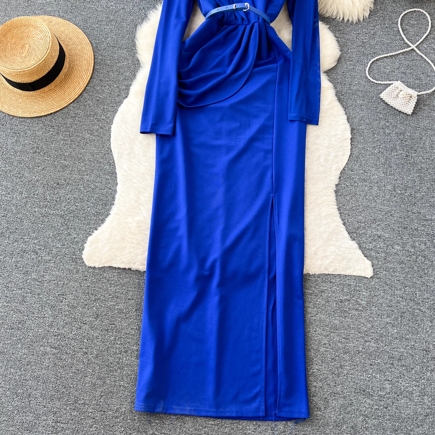 High sense vocation dress long skirt women's pleated long summer dress YM307