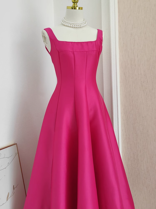 Simple Hot Pink A Line Party Dress Vacation Dress YM2104