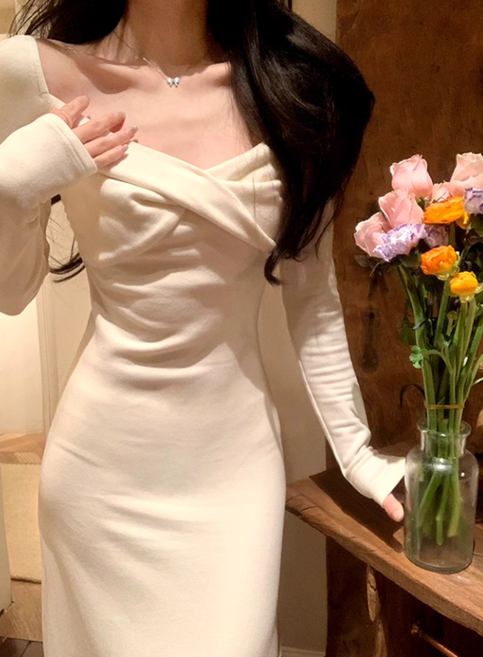Classy Women's Long Sleeve Slim Fit Prom Dress Birthday Outfits YM1750