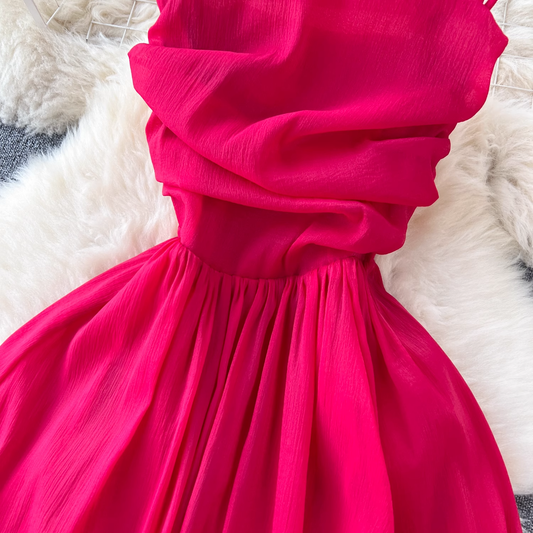 Red A-line Summer Dress YM327