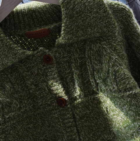 POLO Collar Design Short Sweater Cardigan New Korean Style All-match Knitted Jacket YM2345