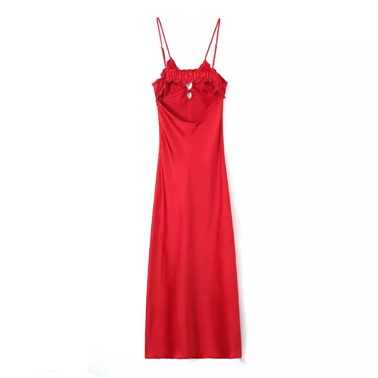 Sexy Red Sleeveless Dress YM1374