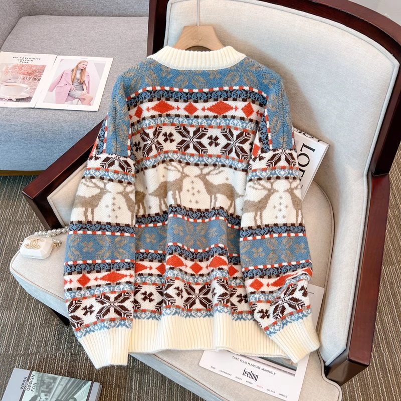 New autumn and winter Christmas deer sweater, lazy style thickened sweater YM868