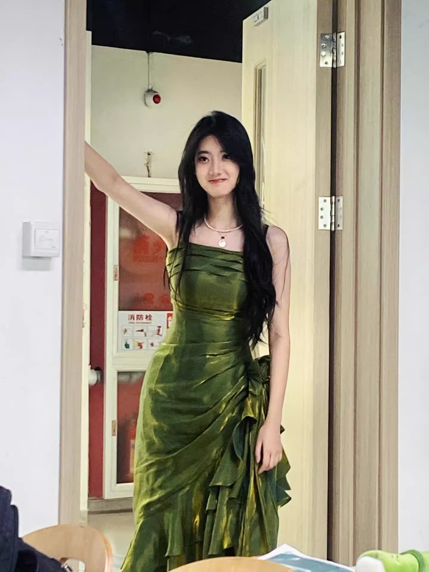 Beautiful Green Mermaid Straps Party Dress French Dress YM1653