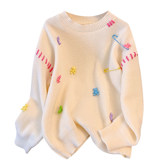 Sweet Style Knitted Sweater For Women, Early Autumn Fashion, Temperament, Slimming And Age-Reducing Sweater YM2283