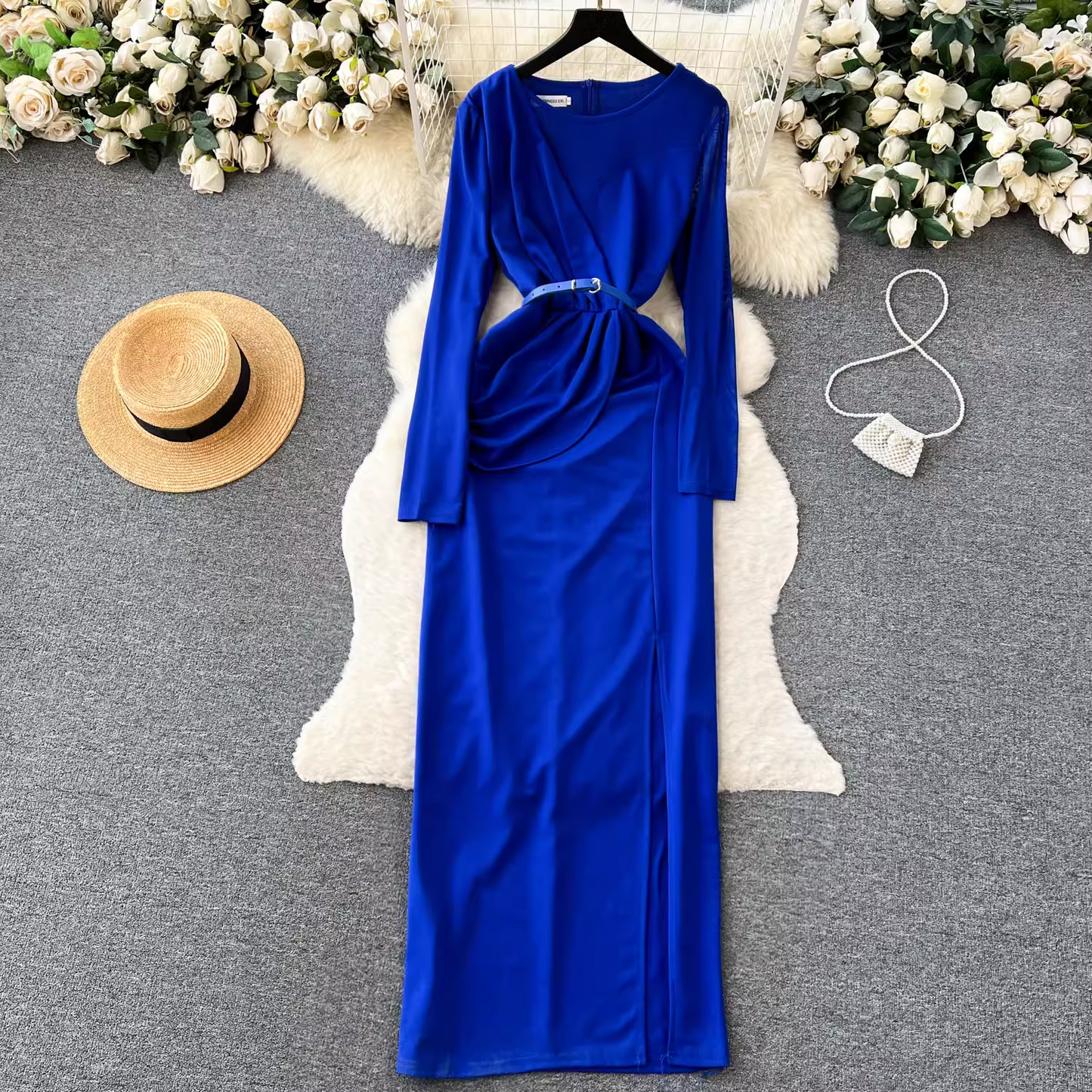 High sense vocation dress long skirt women's pleated long summer dress YM307