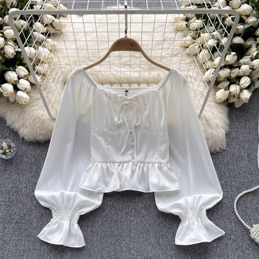 women's autumn long sleeve square collar blouses YM511