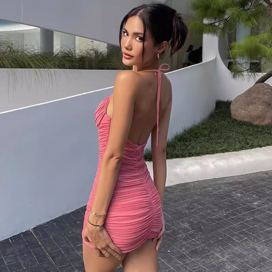 Sexy Halter Neckline Bodycon Dress YM1383