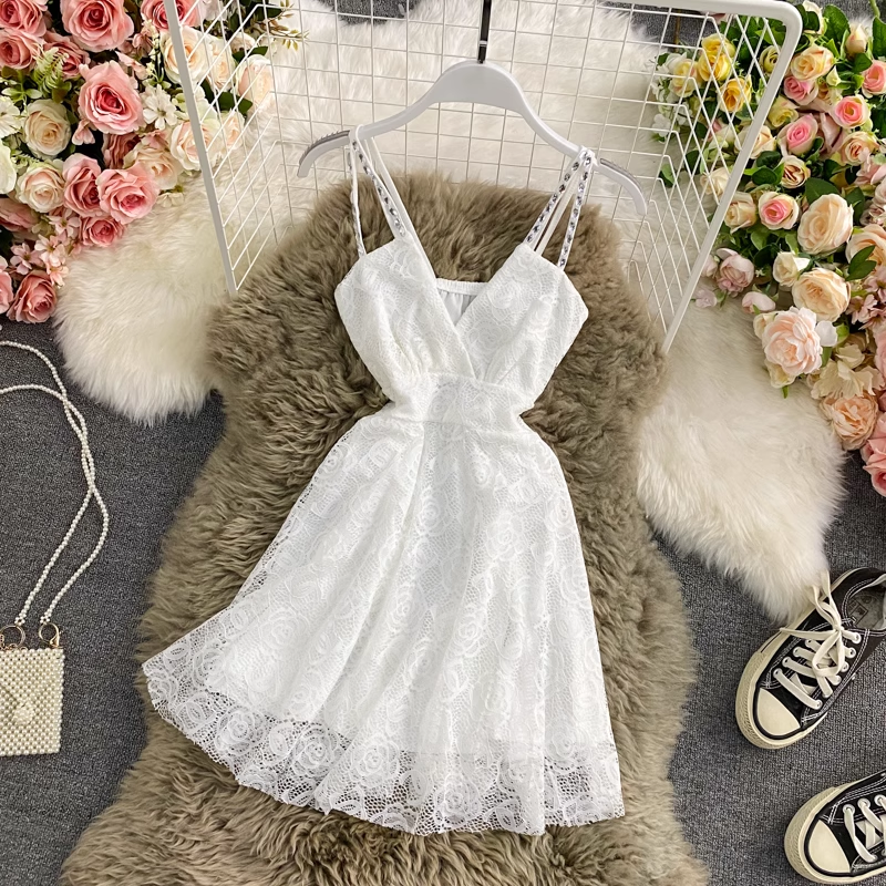 Trendy A-line Lace Short Dress YM593