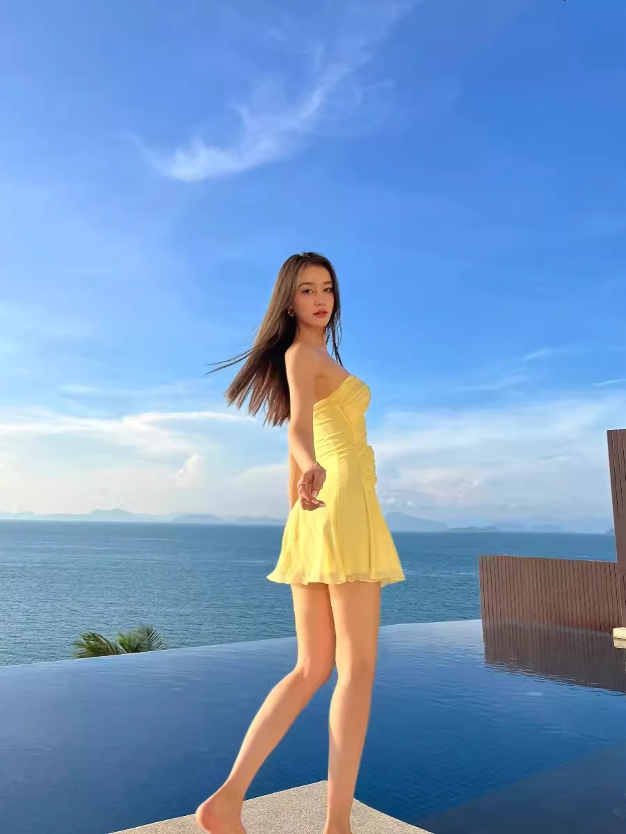 Yellow A-line Mini Dress YM1352