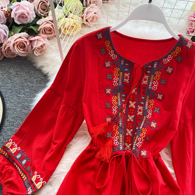 women's beach vacation dress bohemian beach dress YM597