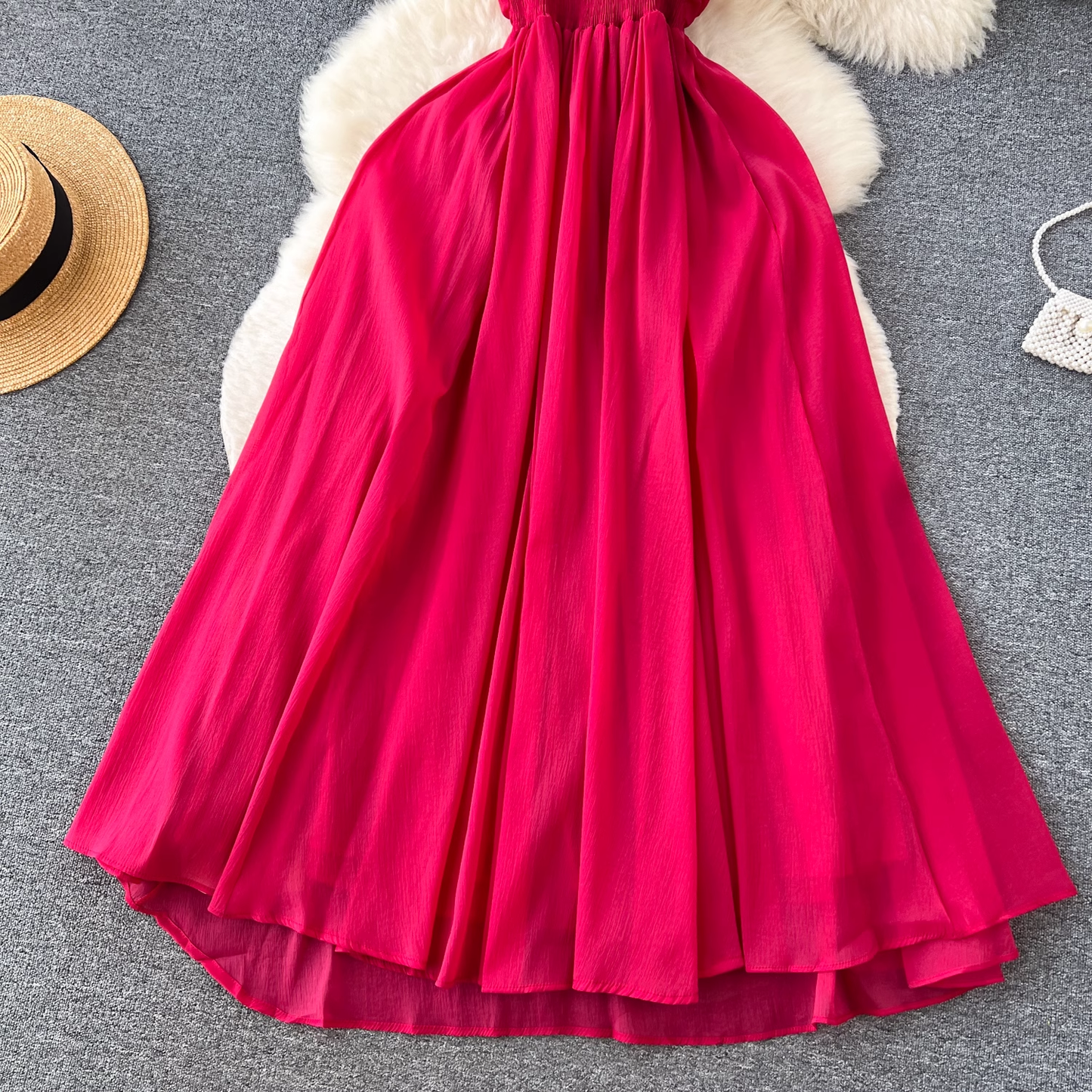 Red A-line Summer Dress YM327