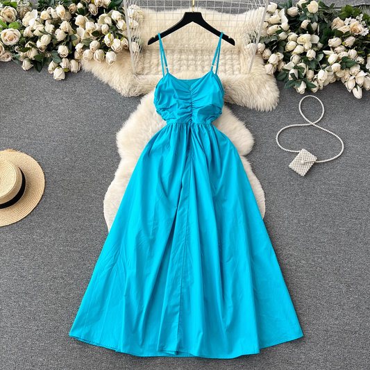 A-line Straps Summer Dress ,YM154