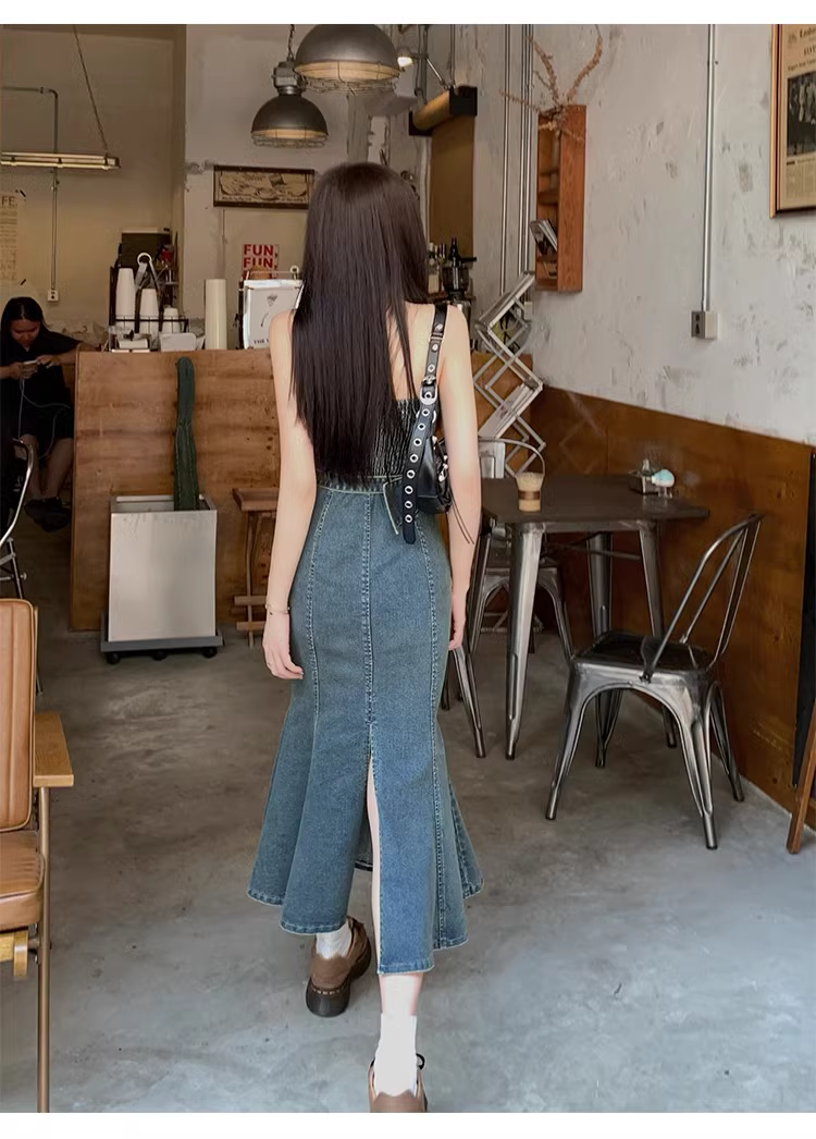 women's retro denim dress YM1351