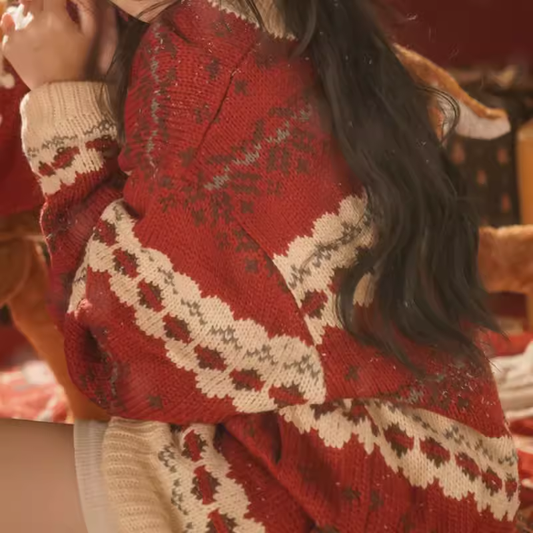 women's autumn and winter red sweater YM859