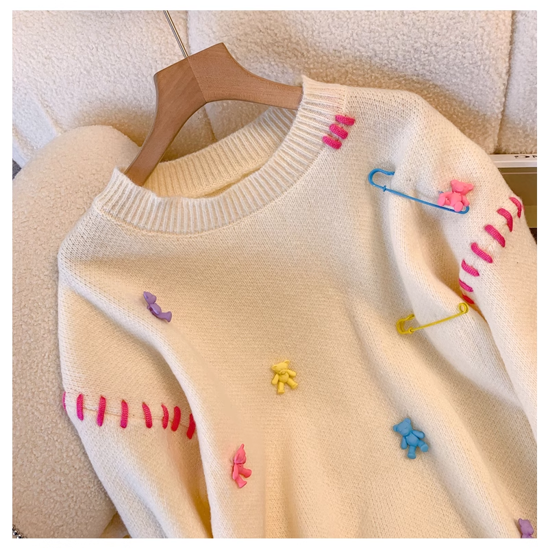 Sweet Style Knitted Sweater For Women, Early Autumn Fashion, Temperament, Slimming And Age-Reducing Sweater YM2283