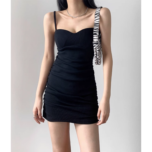 summer black suspender dress YM681