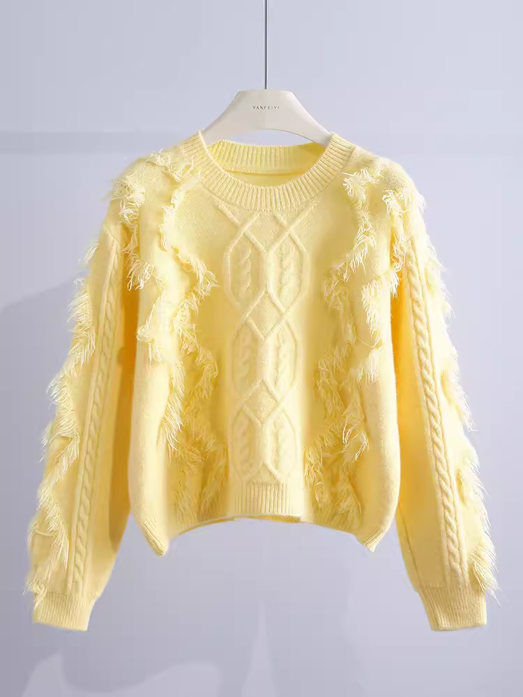women's tassel twist sweater YM650