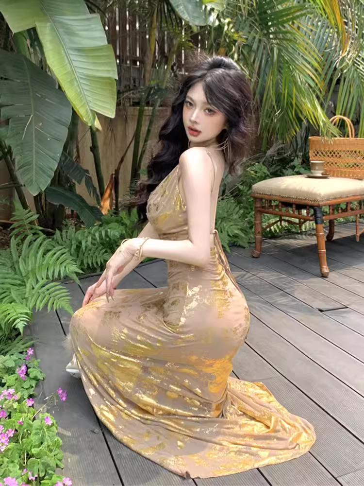 Sexy Backless Long Dress YM1493