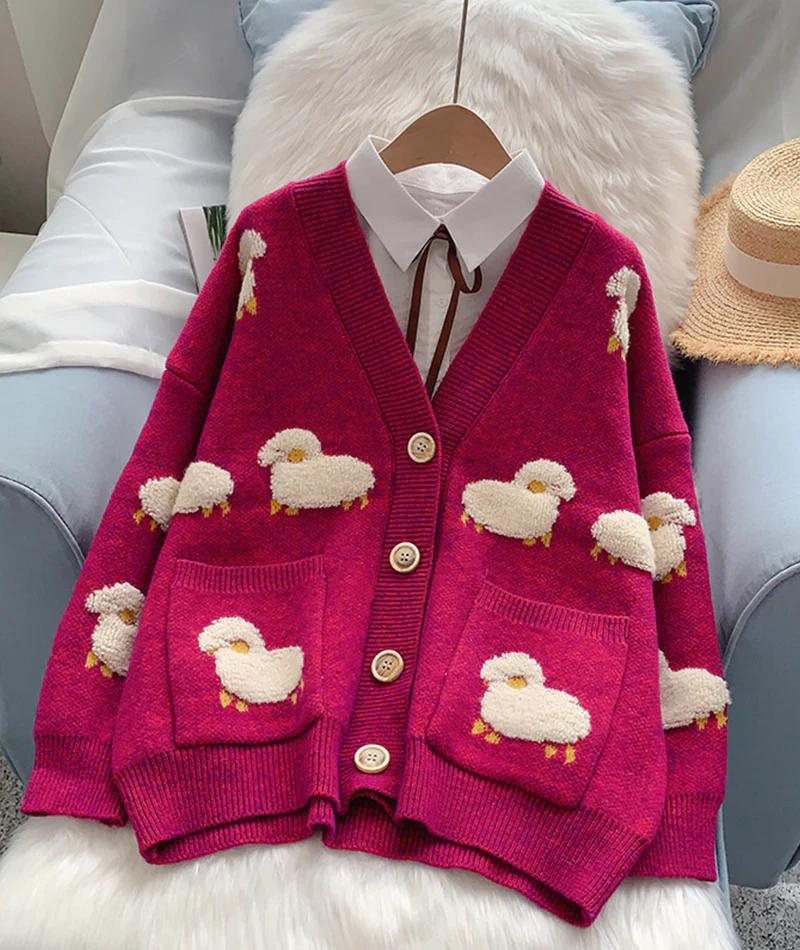 Cute sheep pattern sweater coat spring and autumn clothing, YM258