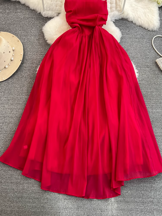Red Sleeveless Summer Dress YM1412
