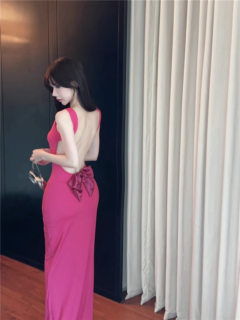 Backless Bowknot Suspender Dress Mermaid Dress YM1827