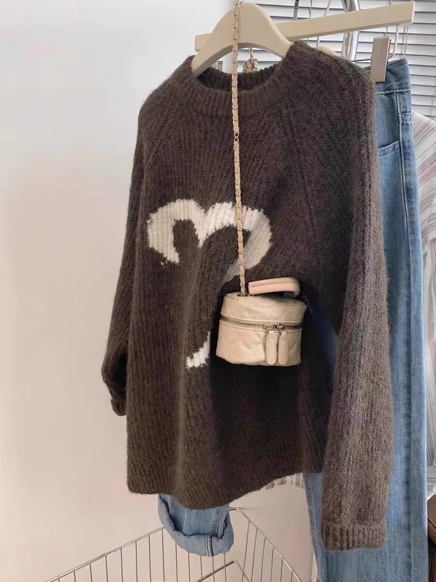 Mid-length Sweater Thickened European Style Loose And Lazy Style YM1858