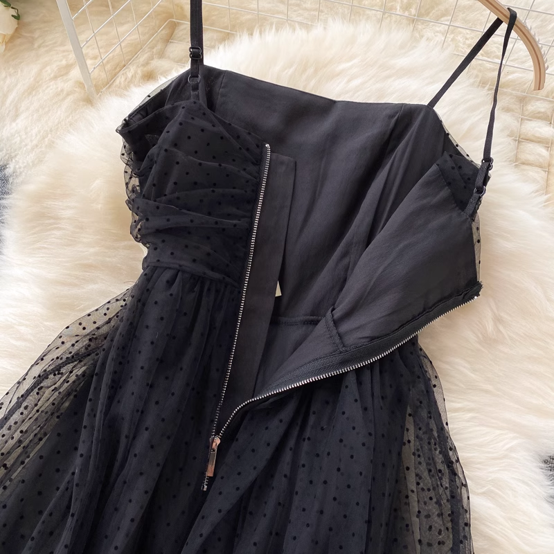 A-line Black Summer Dress ,YM31