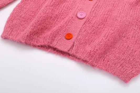 Cardigan Sweater Spring and Autumn New Chic Mohair Knitted Jacket YM1806