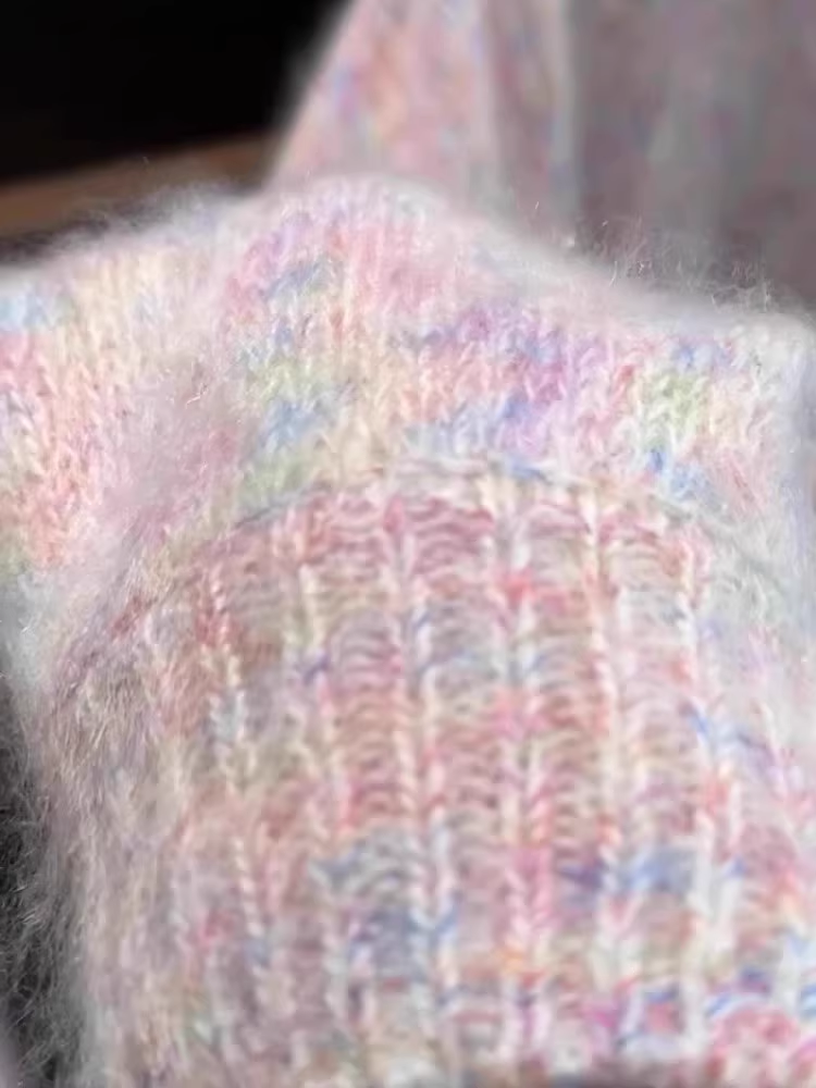 Pink knitted sweater top with high-end feel YM1885