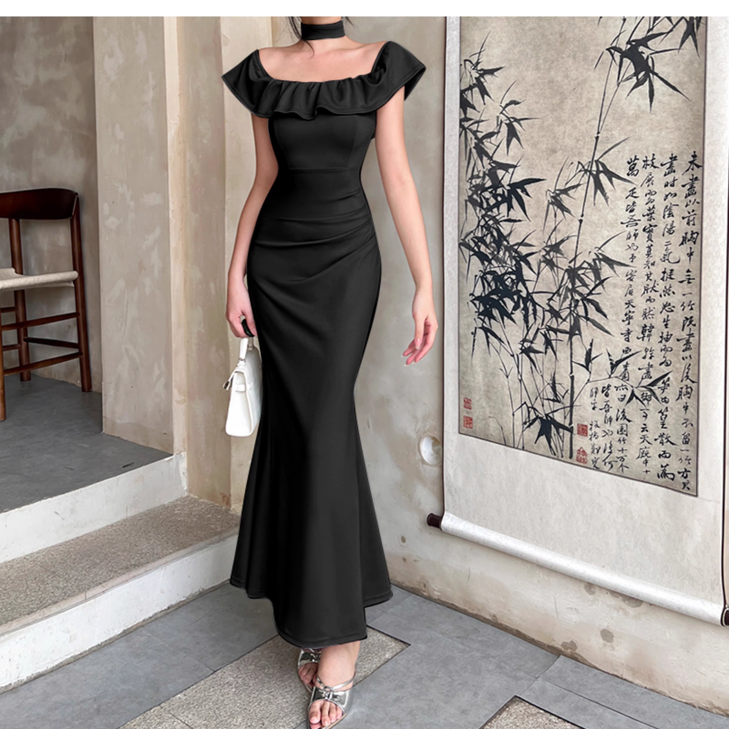 Classy Off The Shoulder Green Mermaid Long Birthday Dress Holiday Dress YM2218