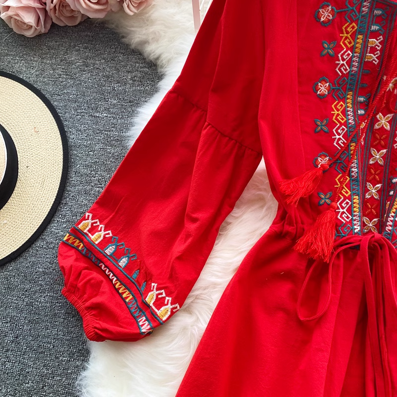 women's beach vacation dress bohemian beach dress YM597